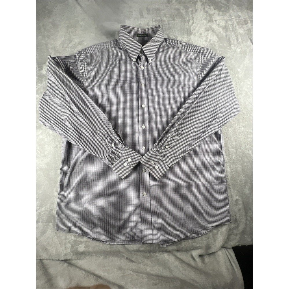 Eddie Bauer Size Tall XL Plaid Long Sleeve Button Front Casual Shirt 100% Cotton